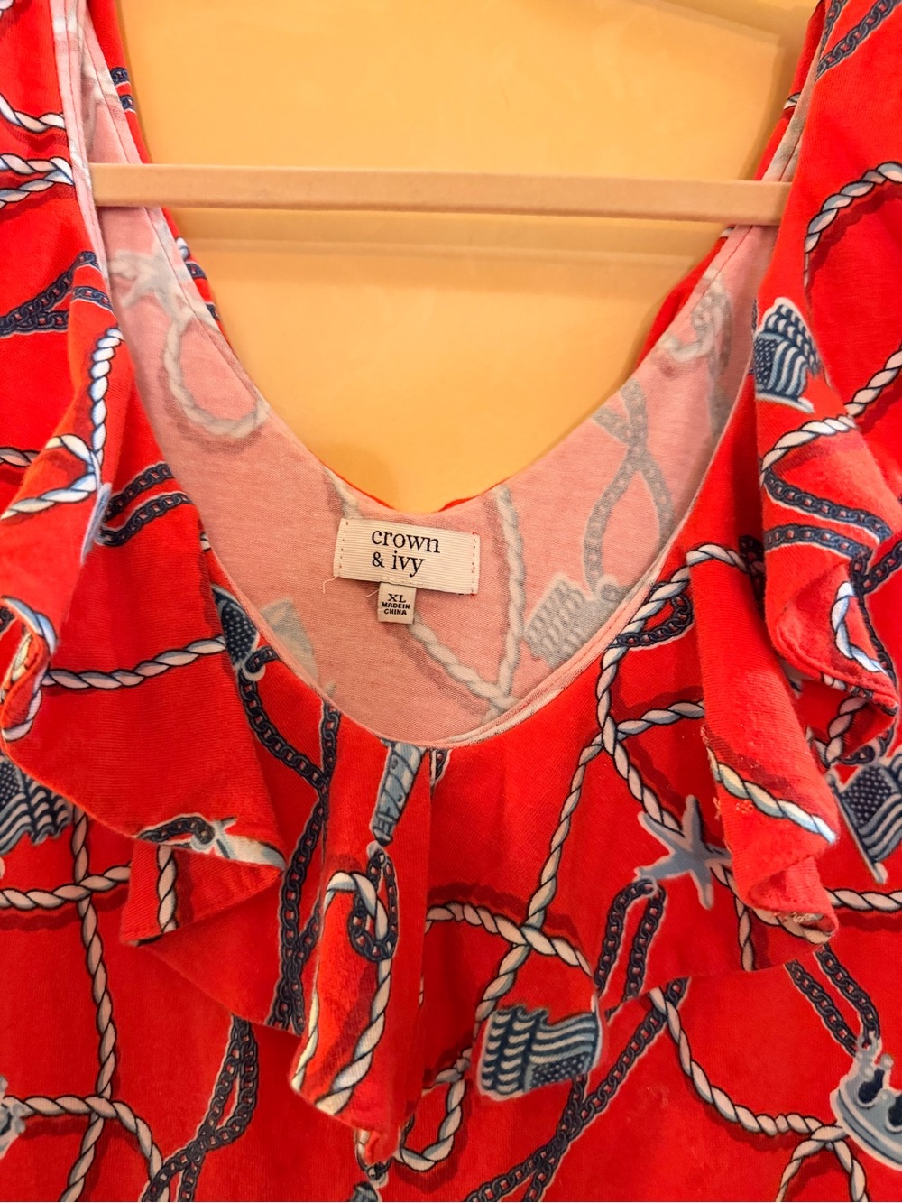 crown & ivy Red Rope-Print Ruffle Sundress - Picture 4 of 4